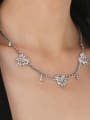 thumb Brass Cubic Zirconia Wing Hip Hop Necklace 1
