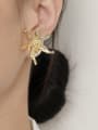 thumb Brass Imitation Pearl Flower Vintage Stud Trend Korean Fashion Earring 1