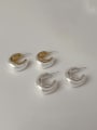 thumb Brass Resin C Shape Minimalist Stud Earring 0