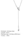 thumb Stainless steel Tassel Minimalist Lariat Necklace 4