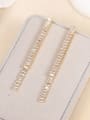 thumb Brass Cubic Zirconia Tassel Dainty Drop Earring 2