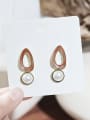 thumb Copper Imitation Pearl Enamel Geometric Minimalist Drop Trend Korean Fashion Earring 3