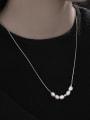 thumb Titanium Steel Imitation Pearl Geometric Minimalist Necklace 3