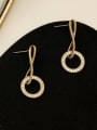thumb Brass Cubic Zirconia Geometric Minimalist Drop Trend Korean Fashion Earring 2