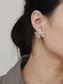 thumb Copper Cubic Zirconia Bowknot Dainty Stud Trend Korean Fashion Earring 1
