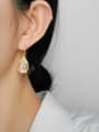 thumb Copper Cubic Zirconia Water Drop Dainty Hook Trend Korean Fashion Earring 1