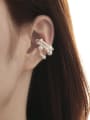 thumb Brass Freshwater Pearl  Minimalist magnetic ear clip Single Earring 2