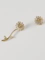 thumb Brass Cubic Zirconia Flower Vintage Stud Trend Korean Fashion Earring 4