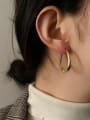 thumb Brass Geometric Minimalist Huggie Earring 1