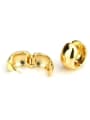 thumb Brass Round Minimalist Huggie Earring 2