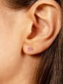 thumb Stainless steel Rhinestone Round Minimalist Stud Earring 1