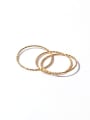 thumb Brass Line Round Minimalist Stackable Ring 3