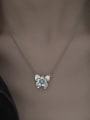 thumb Brass Cubic Zirconia Butterfly Hip Hop Necklace 1