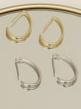 thumb Brass  smooth Geometric Minimalist Hook Trend Korean Fashion Earring 1