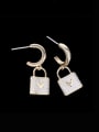 thumb Brass Cubic Zirconia Locket Luxury Huggie Earring 1