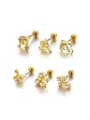 thumb Brass Cubic Zirconia Bowknot Cute Single Earring(Single Only One) 4