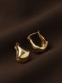thumb Brass Geometric Minimalist Huggie Earring 0