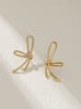 thumb Brass Cubic Zirconia Bowknot Minimalist Stud Earring 0