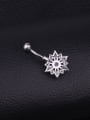 thumb Stainless steel Cubic Zirconia Flower Hip Hop Belly studs & Belly Bars 2
