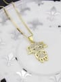 thumb Brass Cubic Zirconia Cute GriL Pendant Necklace 2