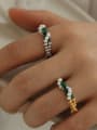 thumb Brass Bead Geometric Vintage Stackable Ring 1