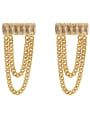 thumb Brass Cubic Zirconia Tassel Vintage Threader Trend Korean Fashion Earring 3