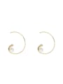 thumb Copper Imitation Pearl Geometric Minimalist Hoop Trend Korean Fashion Earring 0
