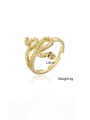 thumb Brass Cubic Zirconia Snake Vintage Band Ring 2