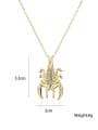 thumb Brass Cubic Zirconia Lizard Vintage Scorpion Pendant Necklace 2