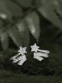 thumb Brass Cubic Zirconia Star Dainty Clip Earring 3