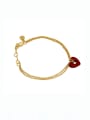 thumb Brass Enamel Heart Vintage Strand Bracelet 0