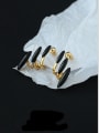 thumb Brass Enamel Geometric Line Vintage Clip Earring 2