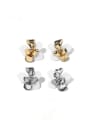 thumb Brass Resin Flower Vintage Stud Earring 0