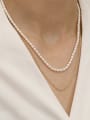 thumb Brass Freshwater Pearl Locket Minimalist Multi Strand Trend Korean Fashion Necklace 2