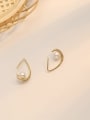 thumb Copper Imitation Pearl Geometric Minimalist Stud Trend Korean Fashion Earring 3