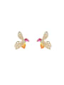 thumb Brass Cubic Zirconia Butterfly Dainty Stud Earring 0