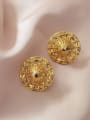 thumb Brass Hollow Round Vintage Stud Earring 2