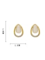 thumb Brass Cats Eye Water Drop Minimalist Stud Earring 3
