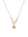 thumb Brass Shell Heart Minimalist  Pendant Trend Korean Fashion Necklace 0