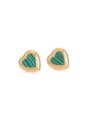 thumb Brass Enamel Heart Minimalist Stud Earring 0