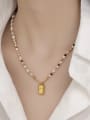thumb Brass Imitation Pearl Geometric Vintage Beaded Necklace 1