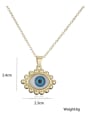 thumb Brass Rhinestone Enamel  Vintage Evil Eye Pendant Necklace 3