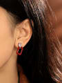 thumb Alloy Enamel Geometric Minimalist Stud Earring 1