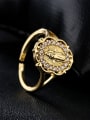 thumb Brass Cubic Zirconia Irregular Vintage Band Ring 3