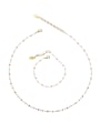 thumb Brass Glass beads Geometric Trend Necklace 0