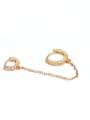 thumb Brass Cubic Zirconia Tassel Minimalist Huggie Earring(Single) 1