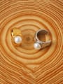thumb Brass Imitation Pearl Geometric Vintage Single Earring(Single -Only One) 0