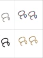 thumb Stainless steel Rhinestone Geometric Minimalist Clip Earring 2