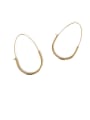 thumb Brass Hollow Geometric Minimalist Hook Earring 0