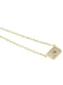 thumb Copper Cubic Zirconia Rectangle Dainty Necklace 3